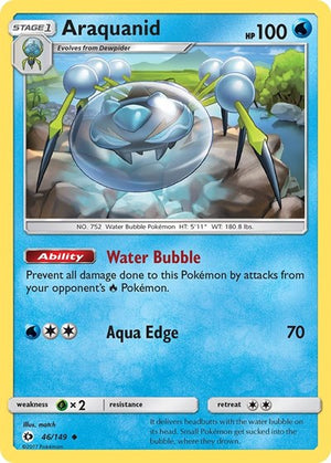 Pokemon TCG - SM Base Set - Araquanid - 46/149 - Reverse Holofoil