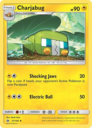Pokemon TCG - SM Base Set - Charjabug - 51/149 - Reverse Holofoil
