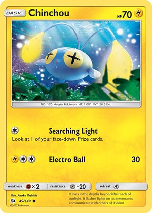 Pokemon TCG - SM Base Set - Chinchou - 49/149 - Reverse Holofoil