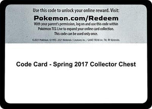 Pokemon TCG - SM Base Set - Code Card - Spring 2017 Collector Chest