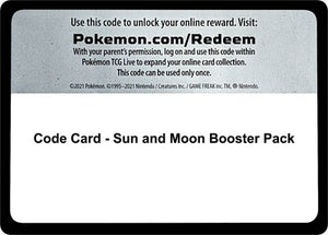Pokemon TCG - SM Base Set - Code Card - Sun and Moon Booster Pack