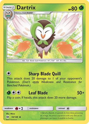 Pokemon TCG - SM Base Set - Dartrix - 10/149 - Reverse Holofoil