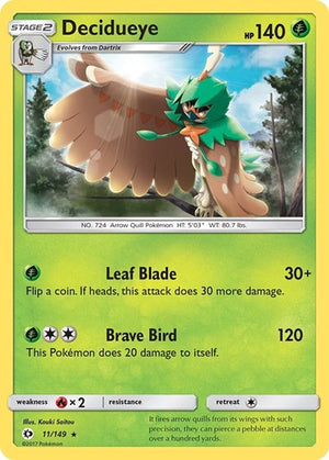 Pokemon TCG - SM Base Set - Decidueye - 11/149 - Reverse Holofoil