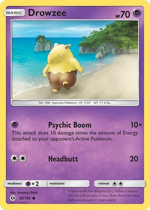 Pokemon TCG - SM Base Set - Drowzee - 59/149 - Reverse Holofoil