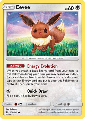 Pokemon TCG - SM Base Set - Eevee - 101/149 - Reverse Holofoil