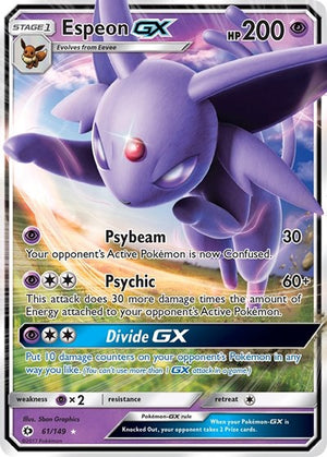Pokemon TCG - SM Base Set - Espeon GX - 61/149 - Holofoil