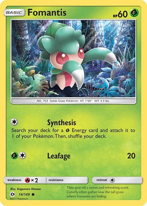 Pokemon TCG - SM Base Set - Fomantis - 14/149 - Reverse Holofoil