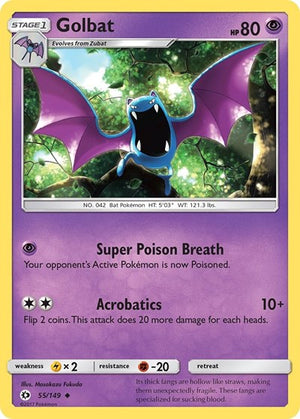 Pokemon TCG - SM Base Set - Golbat - 55/149
