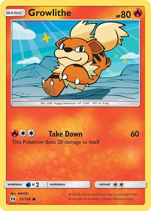 Pokemon TCG - SM Base Set - Growlithe - 21/149