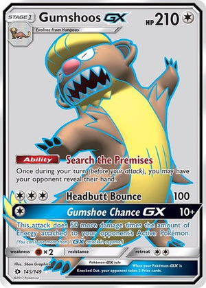 Pokemon TCG - SM Base Set - Gumshoos GX - 145/149 - Holofoil