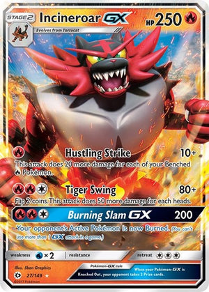 Pokemon TCG - SM Base Set - Incineroar GX - 27/149 - Holofoil