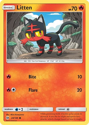 Pokemon TCG - SM Base Set - Litten - 24/149