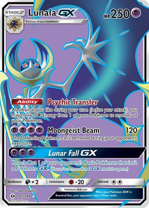 Pokemon TCG - SM Base Set - Lunala GX - 141/149 - Holofoil