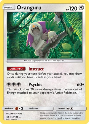 Pokemon TCG - SM Base Set - Oranguru - 113/149 - Holofoil