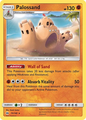 Pokemon TCG - SM Base Set - Palossand - 75/149 - Reverse Holofoil