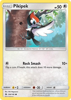 Pokemon TCG - SM Base Set - Pikipek - 106/149 - Reverse Holofoil