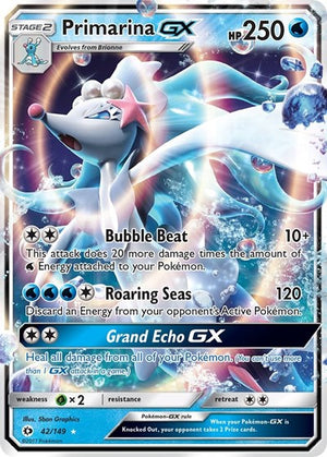Pokemon TCG - SM Base Set - Primarina GX - 42/149 - Holofoil