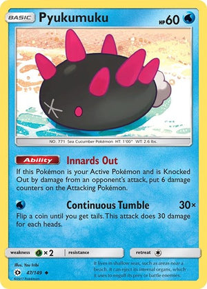 Pokemon TCG - SM Base Set - Pyukumuku - 47/149 - Reverse Holofoil