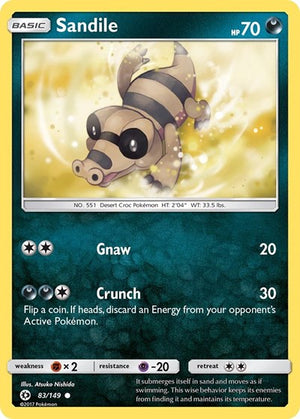 Pokemon TCG - SM Base Set - Sandile - 83/149