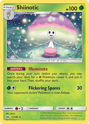 Pokemon TCG - SM Base Set - Shiinotic - 17/149 - Reverse Holofoil