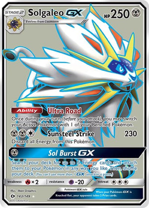 Pokemon TCG - SM Base Set - Solgaleo GX - 143/149 - Holofoil