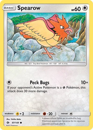 Pokemon TCG - SM Base Set - Spearow - 97/149 - Reverse Holofoil