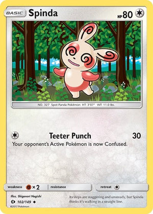 Pokemon TCG - SM Base Set - Spinda - 102/149 - Reverse Holofoil