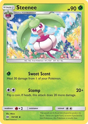 Pokemon TCG - SM Base Set - Steenee - 19/149 - Reverse Holofoil
