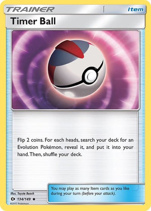 Pokemon TCG - SM Base Set - Timer Ball - 134/149 - Reverse Holofoil