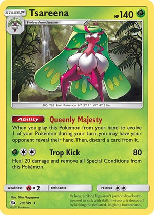 Pokemon TCG - SM Base Set - Tsareena - 20/149 - Reverse Holofoil