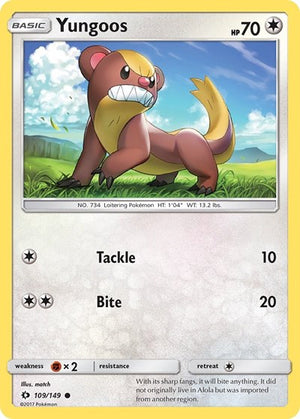 Pokemon TCG - SM Base Set - Yungoos - 109/149 - Reverse Holofoil