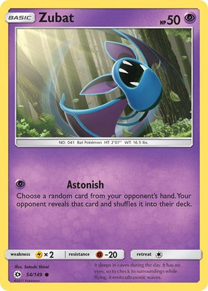 Pokemon TCG - SM Base Set - Zubat - 54/149 - Reverse Holofoil