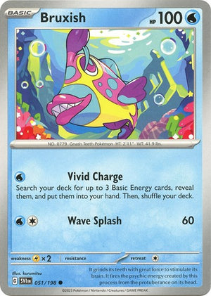 Pokemon TCG - SV01: Scarlet & Violet Base Set - Bruxish - 051/198 - Reverse Holofoil