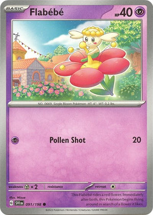 Pokemon TCG - SV01: Scarlet & Violet Base Set - Flabebe - 091/198 - Reverse Holofoil