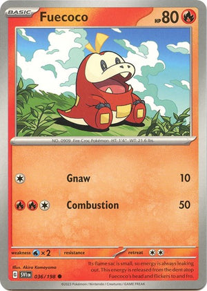 Pokemon TCG - SV01: Scarlet & Violet Base Set - Fuecoco - 036/198 - Reverse Holofoil