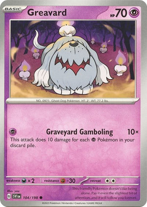 Pokemon TCG - SV01: Scarlet & Violet Base Set - Greavard - 104/198