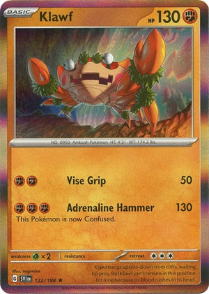 Pokemon TCG - SV01: Scarlet & Violet Base Set - Klawf - 122/198 - Holofoil