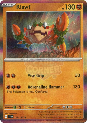 Pokemon TCG - SV01: Scarlet & Violet Base Set - Klawf - 122/198 - Reverse Holofoil
