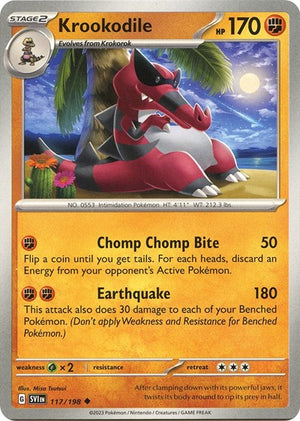 Pokemon TCG - SV01: Scarlet & Violet Base Set - Krookodile - 117/198 - Reverse Holofoil