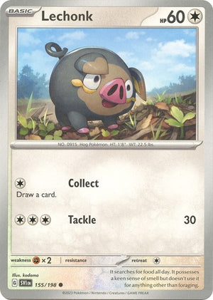 Pokemon TCG - SV01: Scarlet & Violet Base Set - Lechonk - 155/198 - Reverse Holofoil