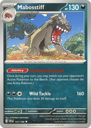 Pokemon TCG - SV01: Scarlet & Violet Base Set - Mabosstiff - 137/198 - Reverse Holofoil