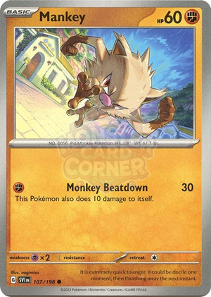 Pokemon TCG - SV01: Scarlet & Violet Base Set - Mankey - 107/198