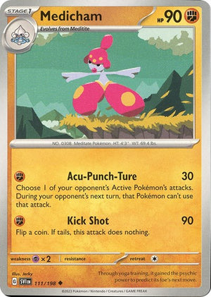 Pokemon TCG - SV01: Scarlet & Violet Base Set - Medicham - 111/198 - Reverse Holofoil