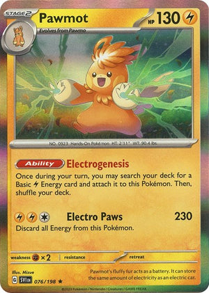 Pokemon TCG - SV01: Scarlet & Violet Base Set - Pawmot - 076/198 - Reverse Holofoil