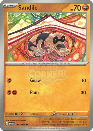 Pokemon TCG - SV01: Scarlet & Violet Base Set - Sandile - 115/198 - Reverse Holofoil