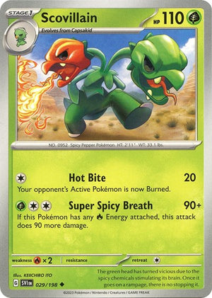 Pokemon TCG - SV01: Scarlet & Violet Base Set - Scovillain - 029/198 - Reverse Holofoil