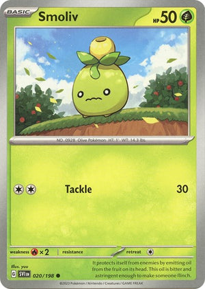 Pokemon TCG - SV01: Scarlet & Violet Base Set - Smoliv - 020/198 - Reverse Holofoil