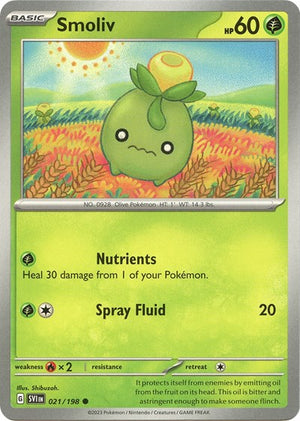 Pokemon TCG - SV01: Scarlet & Violet Base Set - Smoliv - 021/198 - Reverse Holofoil