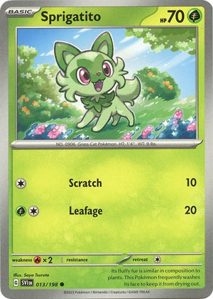Pokemon TCG - SV01: Scarlet & Violet Base Set - Sprigatito - 013/198 - Reverse Holofoil
