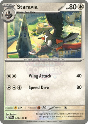 Pokemon TCG - SV01: Scarlet & Violet Base Set - Staravia - 149/198 - Reverse Holofoil